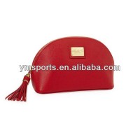 Red Leather Cosmetic Bag &case with Zipper make in china